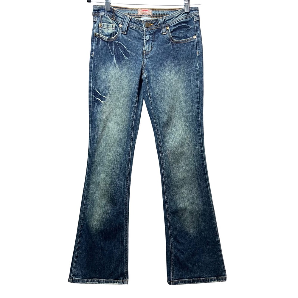 Vintage Y2K No Boundaries Flare Jeans Low Rise Wide Leg Denim Blue‎ Juniors 5
